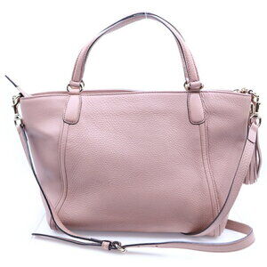 Gucci Handbag Pink GG Leather Interlocking Tassel Shoulder Bag Soho Logo
